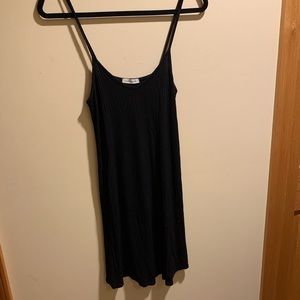 short black ribbed dress